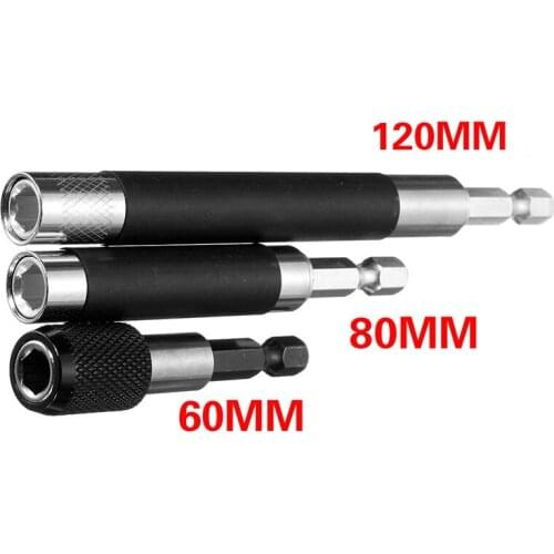 3pcs 1/4" Hex Magnetic Impact Screwdriver Set 60/80/120mm Screw Bit Holder Quick Release Socket Extension Bar Hand Tool