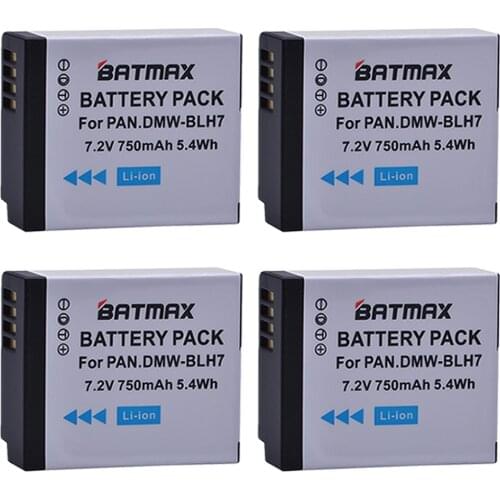 4-Pack Batteries for Panasonic DMW-BLH7, DMW-BLH7E ,DMW-BLH7PP,DMW BLH7 / BLH7E and For Lumix DMC-GM1,DMC-GM1 k Digital Camera