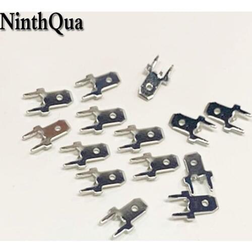 50pcs 4.8mm 6.3mm Insert Terminal 187 Anti Reverse Positioning Solder PCB Circuit Board Connector Thickness 0.8mm