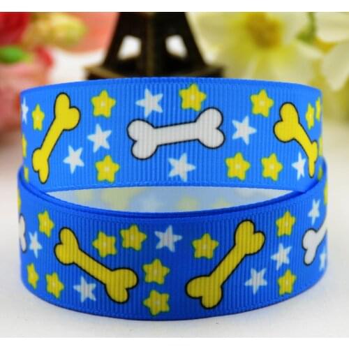 7/8'' 22mm,1" 25mm,1-1/2" 38mm,3" 75mm Dog bone Cartoon Character printed Grosgrain Ribbon party decoration X-01162 10 Yards