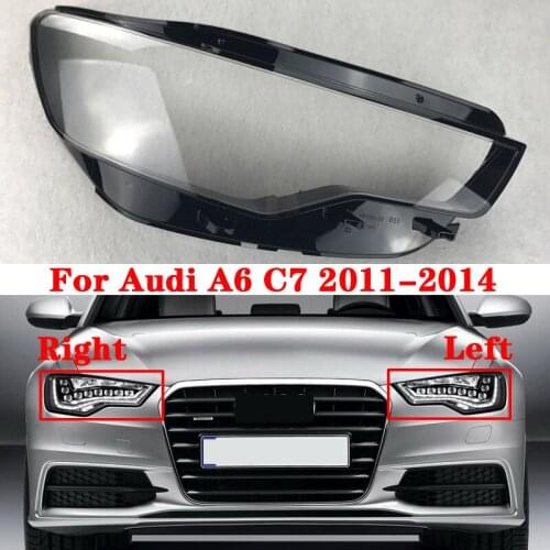 Car Front Headlight Lens Cover For Audi A6 C7 2011-2014 Auto Shell Headlamp Lampshade glass Lampcover Head lamp light cover
