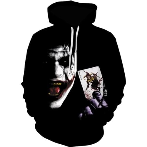 Off white Playing cards Joker Sweatshirt 3D Printed Clown Fashion hoodies Brand men clothing Hoodie Funny Style Pullover Jacket