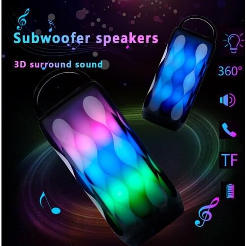 Wireless Bluetooth Speaker Portable Speaker Bluetooth Powerful High BoomBox Outdoor Bass Touch Control 6 Colors LED Light d20