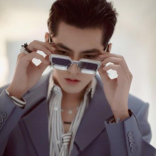 Glitter Luxury square vintage fashionable big sunglasses newest