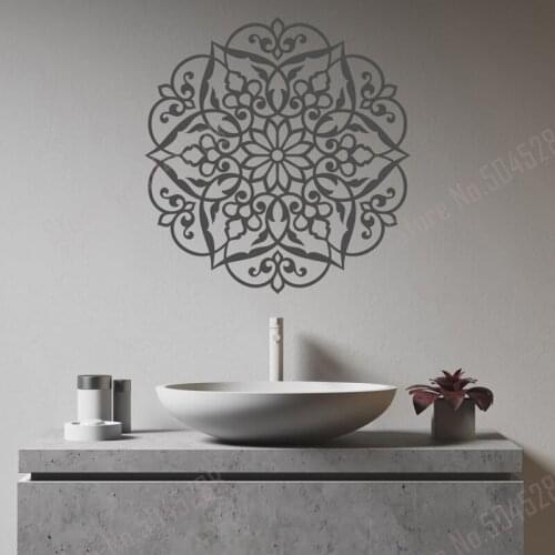 Flower Mandala Wall Sticker Mandala Wall Decal Unique Mandala Decor Henna Design Decal Removable Wall Decals Decor Z770