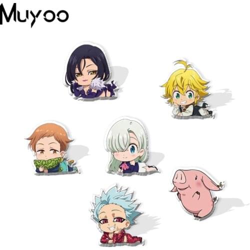 2021 New Arrival The Seven Deadly Sins Anime Characters Handcraft Epoxy Acrylic Lapel Pins Clothing Pins