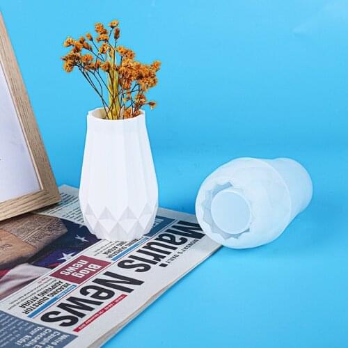 Art Origami Vase Concrete Mold Big Cement Vase Molds Flower Arrangement Container Silicone molds for Clay Epoxy Resin