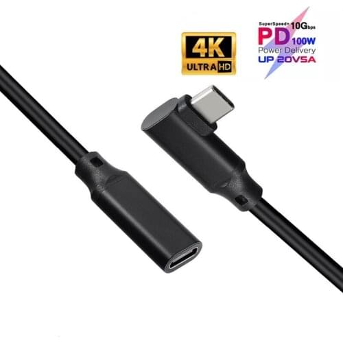 Elbow 0.5M 1M 2M 3M 5M USB C Extension Cable Type C Extender Cord Thunderbolt 3 for Nintendo Switch MacBook Pro Google Pixel 3 2