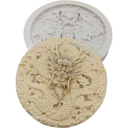 China Dragon Shaped Silicone Mold Fondant Chocolate Epoxy Ornaments Soap Mold For Pastry Cupcake Decorating Kitchen Accessories