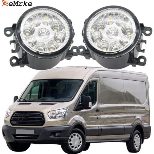 2PCS Car Styling 9-Pieces LED Fog Light Lamp for Ford Transit V 5 MK5 2014 2015 2016 2017 2018 H11 12V Halogen Fog Lights DRL