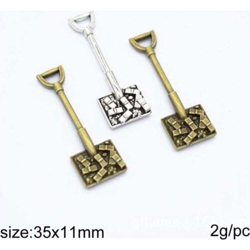 25pcs 35x11mm Antique Silver/Antique Bronze Alloy Spade Charms Pendant Fit For DIY Bracelet Necklace Making