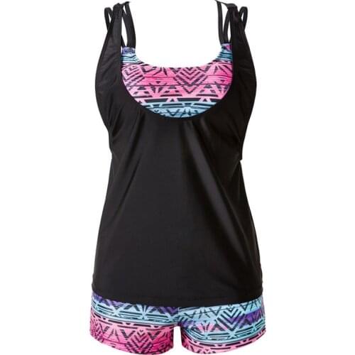 Swimsuit Beachwear Womens Swimming Suit Vest with Shorts Hollow Cross Bandage Sleeveless Water Sports Surf Women Swimwear