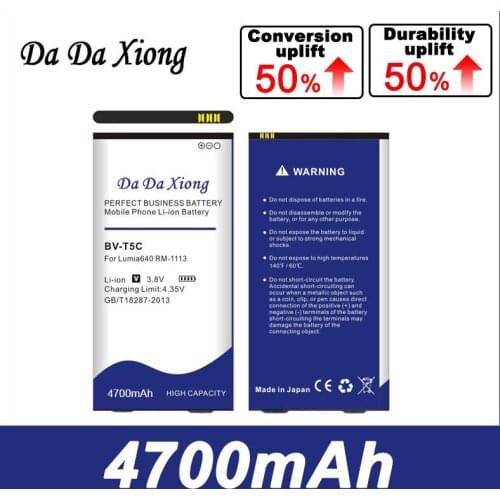 Da Da Xiong 4600mAh BV-T5C BVT5C Li-ion Phone Battery for Nokia Lumia 640 RM-1109 RM-1113 RM-1072 RM-1073 RM-1077 RM Lumia640