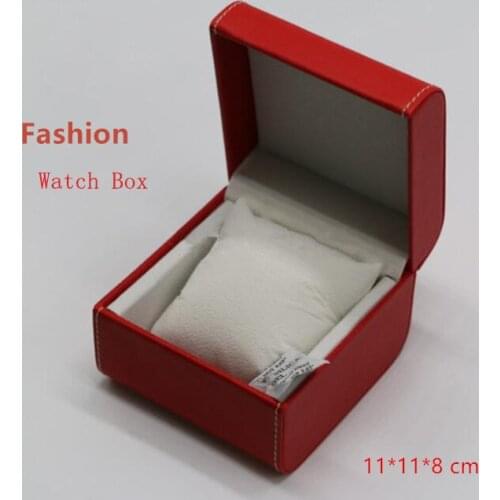 Top Red Watch Boxes Leather Material Luxury Brand Watch Storage Box Square Shape Watch And Bracelet Gift Boxes Case W068