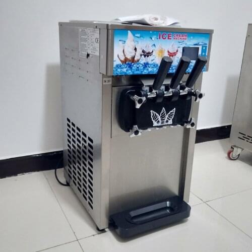 Small Soft Serve Ice Cream Machine With 3 Flavors Ice Cream Makers Fully Automatic Ice Cream Machine
