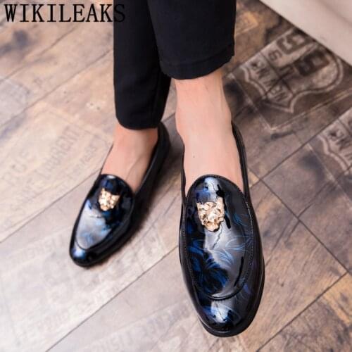 Mens Dress Shoes Loafers Wedding Shoes For Men Black Elegant Men Shoes Oxford Patent Leather Coiffeur Scarpe Uomo Buty Meskie