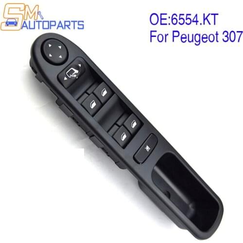 6554KT Electric Master Power Window Control Switch For Peugeot 307 Break 2000-2014 307Sw 2002-2014 307Cc 2003-2014 6554.KT