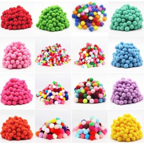 Pompoms 10/15/20/25mm Pompon Mini Fluffy Soft Pompones Ball Wedding Decoration Garment Sewing Kids Toys Accessories 100pcs