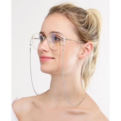 Simple Gold Silver Color Reading Glasses Chain Mask Chain Necklace for Women Sunglasses Neck Lanyard Eyewear Straps Accessories