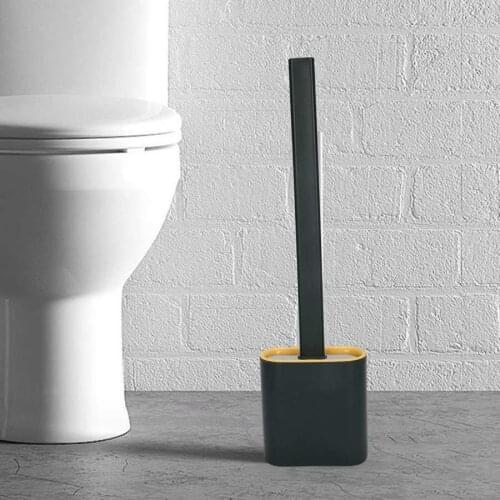 PP+TPR Long Handle Toilet Brush Bathroom Toilet Cleaning Tool Set Water Closet Toilet Seat Gap Groove Cleaning Brush With Holder
