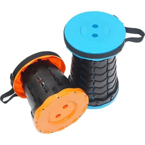 Outdoor Folding Retracable Stool Portable Telescopic Fishing Chair Train Queue Waiting Seat