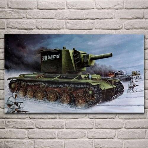 Soviet heavy assault tank tower mt 1 military artwork living room decor home wall art decor wood frame fabric posters KH710