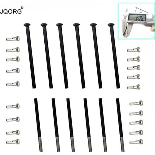 40 Pieces A Lot 14 G Diameter 2.0 mm Spokes 304 Stainless Steel Black Color Mountain Bike Spokes With 14 mm Longer Brass Nipples