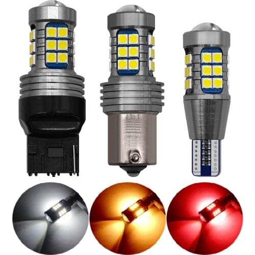 1PCS 1156 BA15S P21W LED bulb CanBus 1157 BAY15D Brake lamp 3030 27smd T20 7440 7443 led Turn Signal Light Reverse Lamp 12V 24V