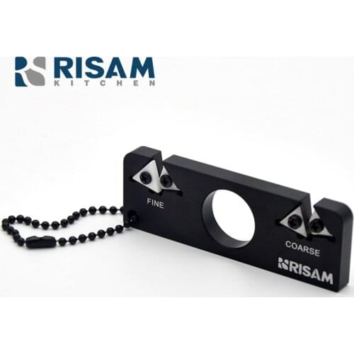 RISAMSHA Double Grinding Groove for Outdoor Knife Sharpener Carbide&Ceramic RO002