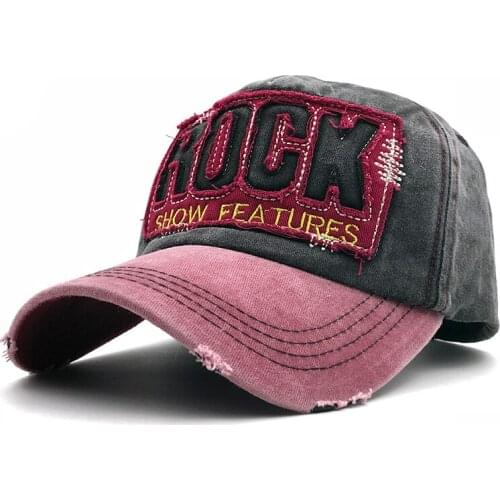 High Quality Letter ROCK Embroidery Cotton Baseball Cap For Men Women Snapback Caps Outdoor Sport Sun Hat Retro Trucker Cap