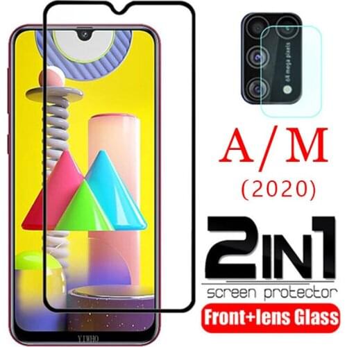 2 In1 for Samsung Galaxy M31 A51 A71 5G M11 A21 A31 A41 A11 2020 Screen Protector Tempered Glass Camera Lens Film M 31 11 A51 71