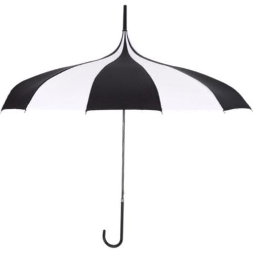 Creative Design Black And White Striped Golf Umbrella Long-handled Straight Pagoda Umbrella Free Shipping LX8659