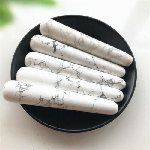 1PC Natural White Turquoise Polished Massage wand Health Relaxation Crystal Stick Natural Stones and Minerals