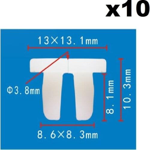 10x For Honda Lock Nut Square Interior Panel Rivet Auto Trim Clips / Nylon Retainer Clip / expansion nut