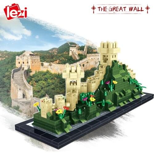1202pcs+ The Great Wall Mirco Blocks LZ8013 Chinese Famous Architecture Building Brick 3D Model City Blocks Toys For Children