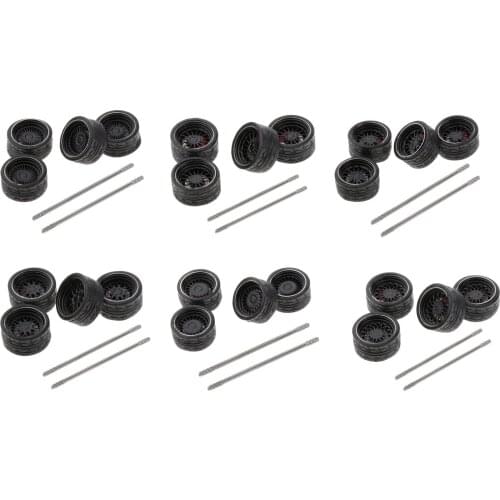 4pcs 1:64 Vehicles Wheel Tires General Model DIY Replacement Rubber Tire