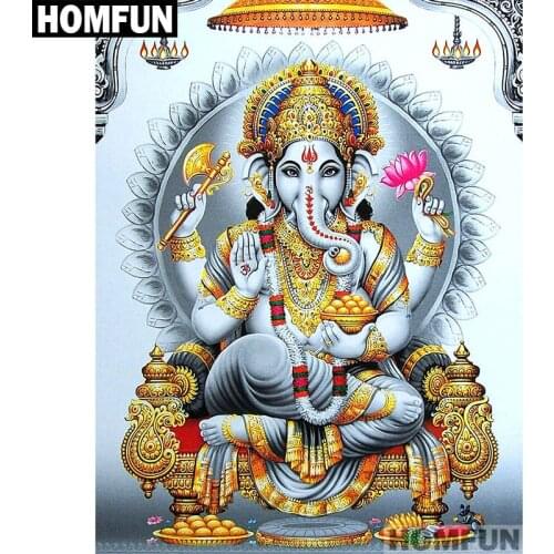 HOMFUN Full Square/Round Drill 5D DIY Diamond Painting "Religious Buddha" Embroidery Cross Stitch 5D Home Decor Gift A01733