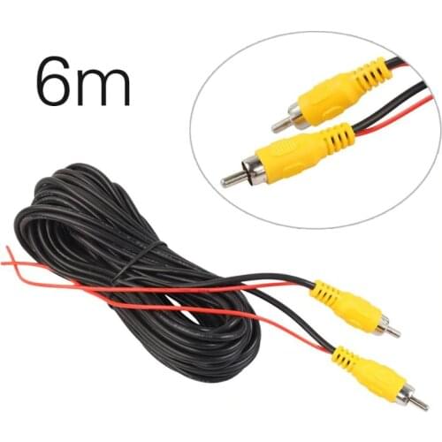 6m Car RCA CAR Reverse Rear View Parking Camera Video Cable With Video Trigger Wire Connecting Car Parking Rearview Monitor