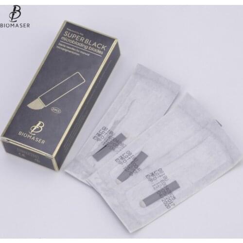 Biomaser Super Black 10pcs Microblading Needles 12pins 18U Shape for Microblading Eyebrow Pen Pernement Makeup Tattoo Supplies