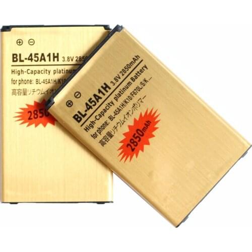 Ciszean 2pcs/lot 2850mAh BL-45A1H / BL45A1H Gold Replacement Battery For LG K10 F670L F670K F670S F670 K420N K10 LTE Q10 K420