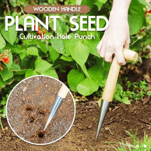 Home Hole Puncher Fertilization Seeder Sowing Seedling Helper Inserting Soil Gardening Seeder for Sow Seeds Transplant Plant