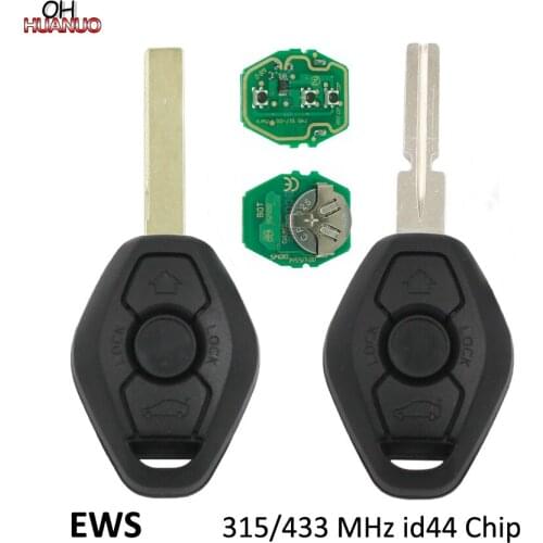 EWS 3 Buttons Smart Remote Key For BMW 3 5 7 SERIES E38 E39 E46 315MHZ/433MHZ With ID44 (PCF7935) Chip HU92 HU58 Blade