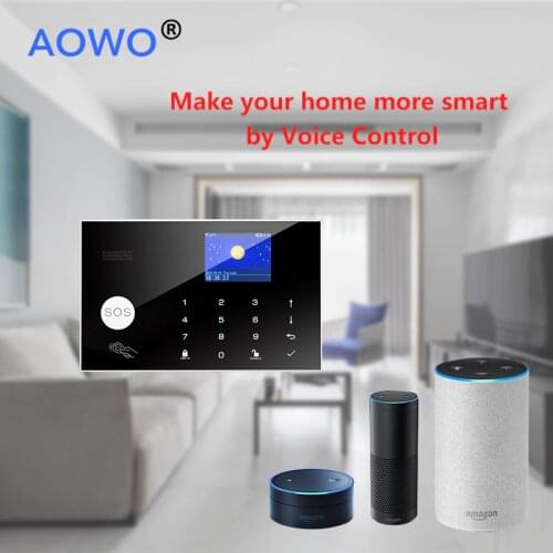 GSM Alarm WiFi System Wireless Home Security Alarm Alexa Tuya Smart Home Alarm Tuya System with RFID SOS support Google Alexa