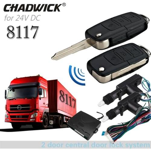 Quality Vehicle 23# flip KEY 24V for truck 2 door Central Door Lock 24volt Remote control Keyless Entry System CHADWICK 8117 B5