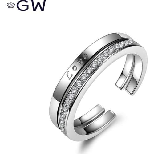 100% S925 Silver Women Ring With Cubic Zirconia Classic Rings Opening Cocktail Party Bridal Sets Silver Women Wedding Jewelry