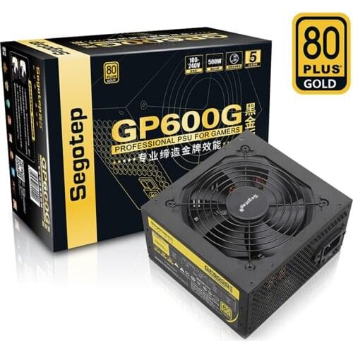 Segotep 500W GP600G Computer Power Supply for PC Desktop PSU 12V 91% Efficiency 80Plus Gold Universal AC Input 100-240V EU Plug
