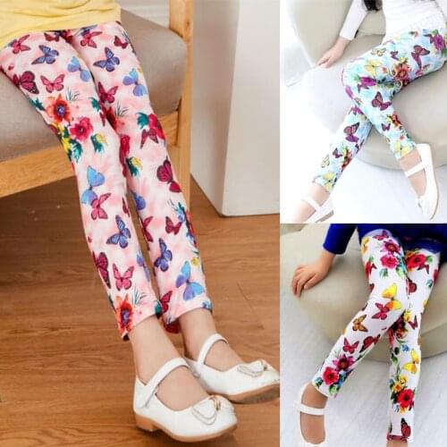 Girls Legging Spring Summer Sweet Baby Floral Printed Stretchy Slim Pencil Pants Kids Skinny Cute Toddler Leggings