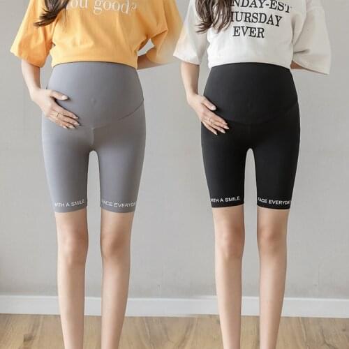 Summer Thin Cotton Maternity Short Legging Belly Seamless Hot Shorts for Pregnant Women Casual Yoga Pregnancy Outside Pants
