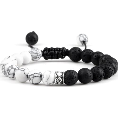 Fashion Jewelry 8mm Natural Tiger Eye Lava Stone Braided Rope Strand Adjustable Bracelets&Bangles For Women Men Best Friend Gift