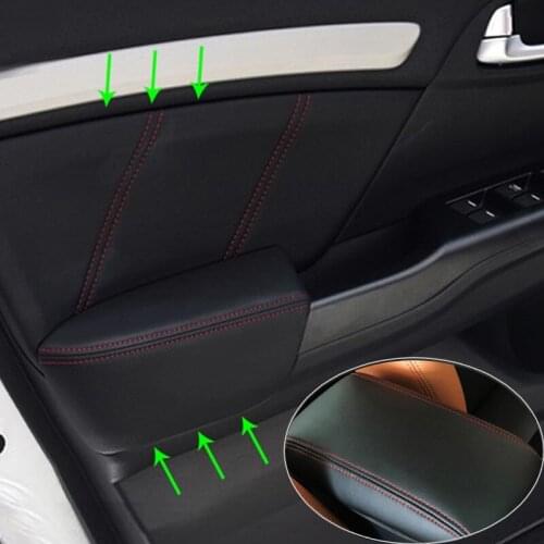 Soft Leather Armrest Cover For Honda Civic 9th Gen 2012 2013 2014 2015 Car Door Panel / Center Armrest Box Skin Cover Trim